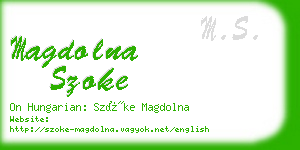 magdolna szoke business card